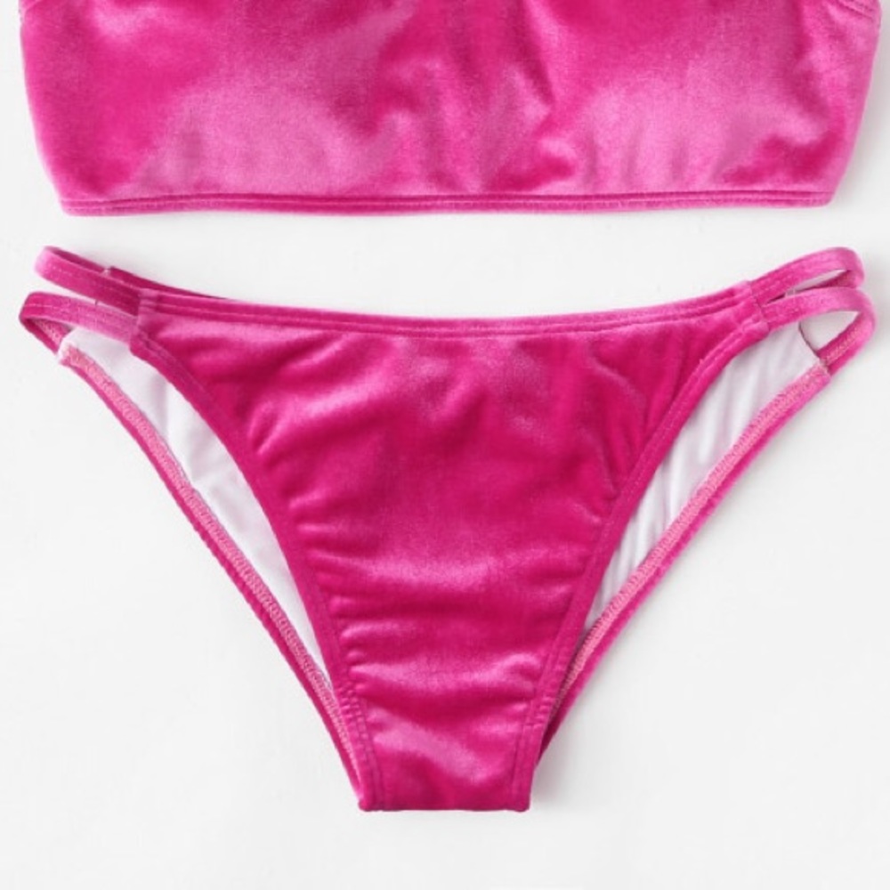 Pink Velvet bikini bottom